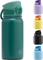 BentOH! RVS Waterfles 350ml Kinderen & Volwassenen - Groen - Anti-overloop & Lekvrij – Met Eén Hand te Openen – BPA-vrij & Vaatwasserbestendig