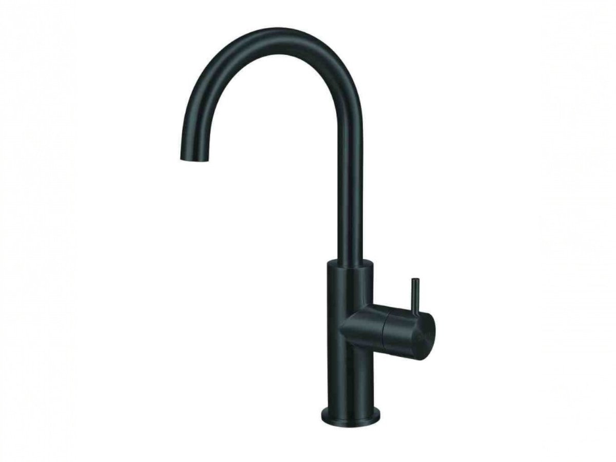 Qisani Flow wastafelkraan Zwart Gecoat Rond 25601.03