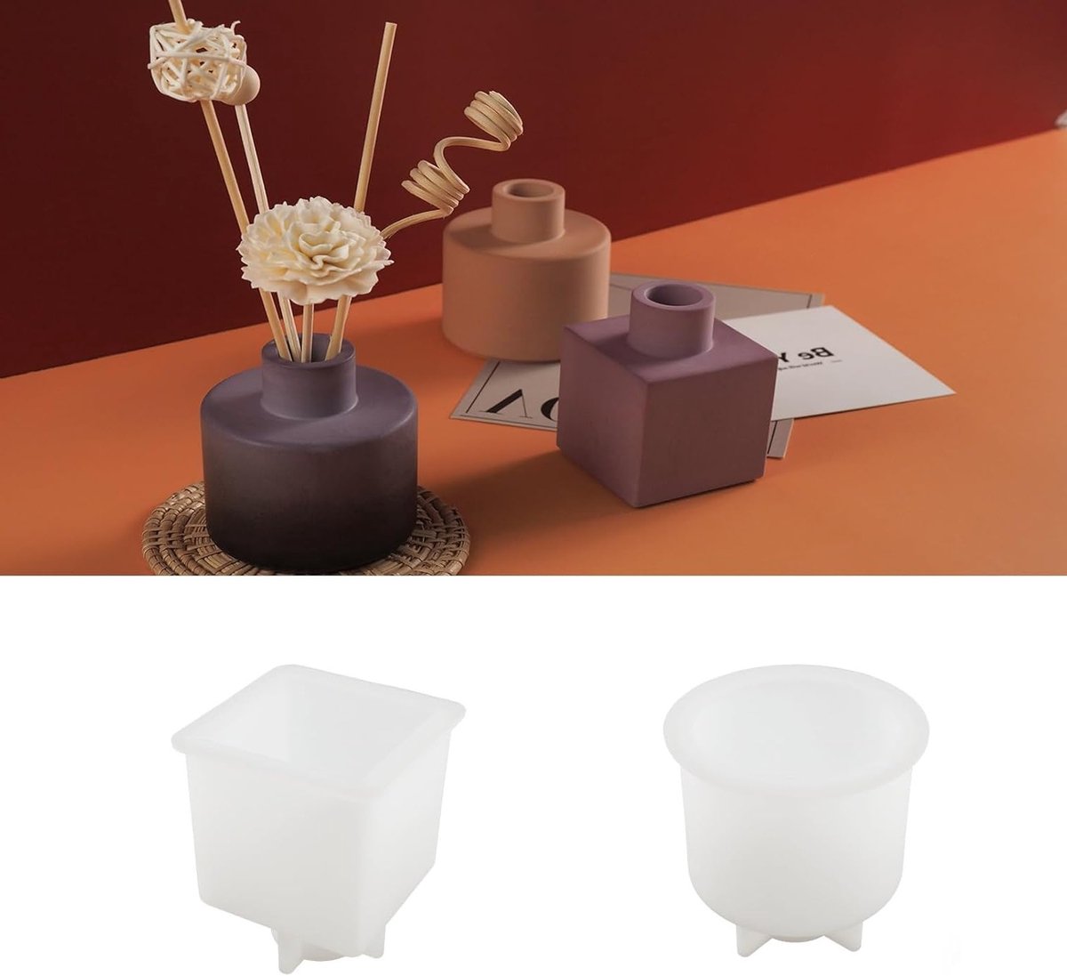 DIY Silicone Mallen voor Bloemenvazen, Set van 2, Perfect voor Epoxy Gietwerk en Decoratieve Accessoires