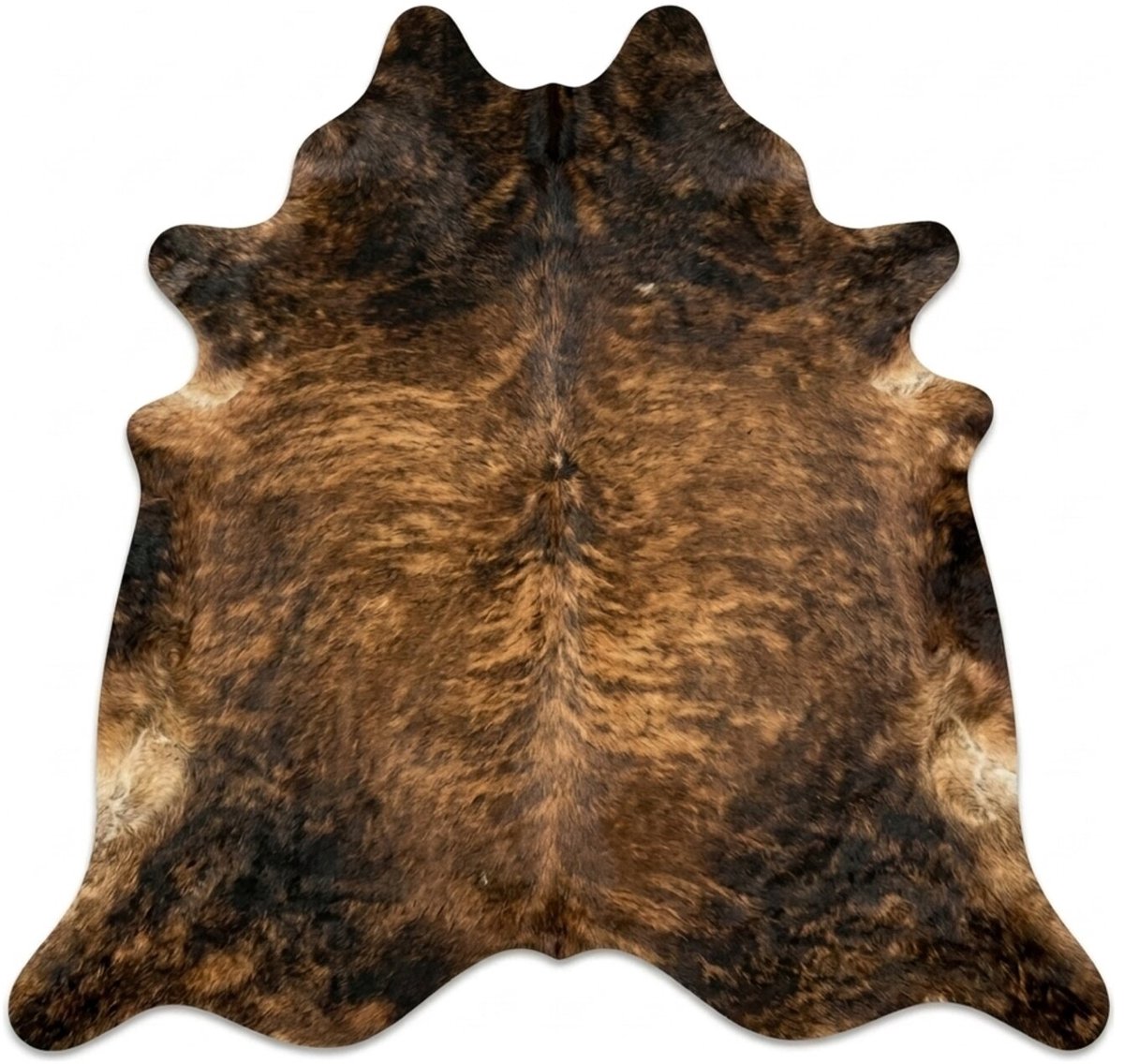 Koeienhuid Vloerkleed - Warm Bruin - 150 x 140 cm - Koeienkleed / Koeienvel / Koehuid Tapijt - incl. 4 onderzetters