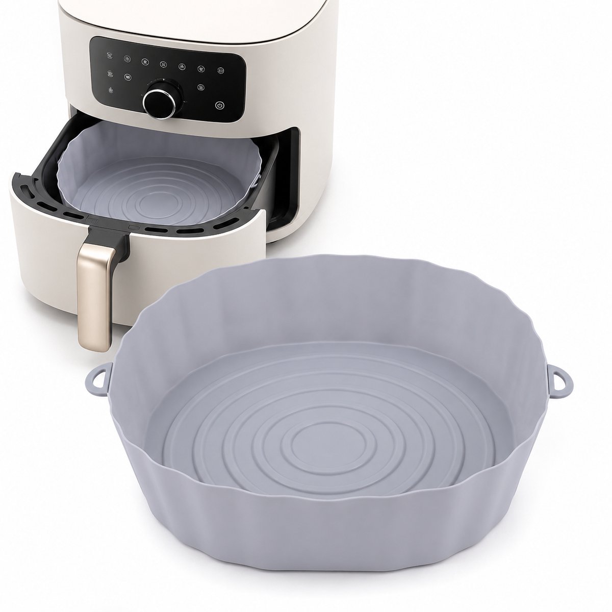 Consumerce® Siliconen Airfryer Mandje Medium 18CM - Rond - Bakvorm Bakje - Bakjes - Accessoires
