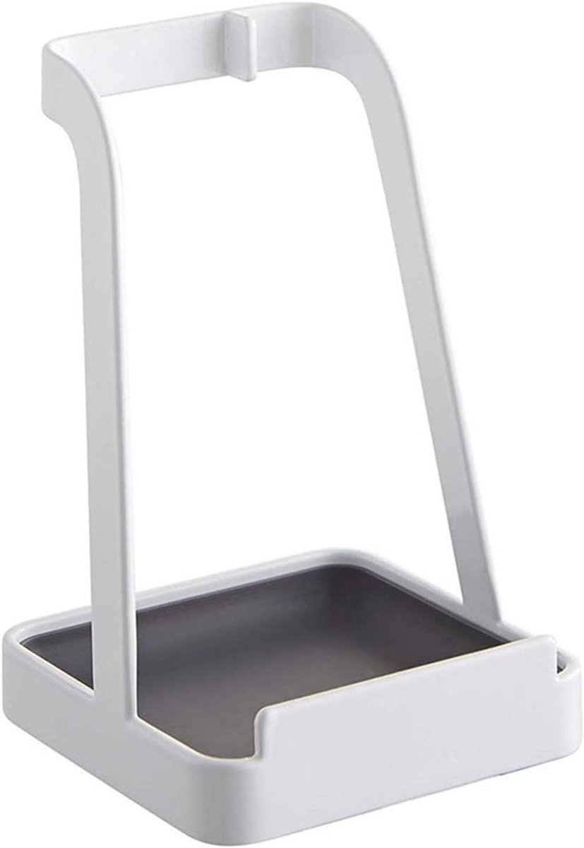 Keuken Tard Storage Rack met Helling, Waterbak en Antislip Deksel - Wit en Functioneel Organizer voor Keukenaccessoires