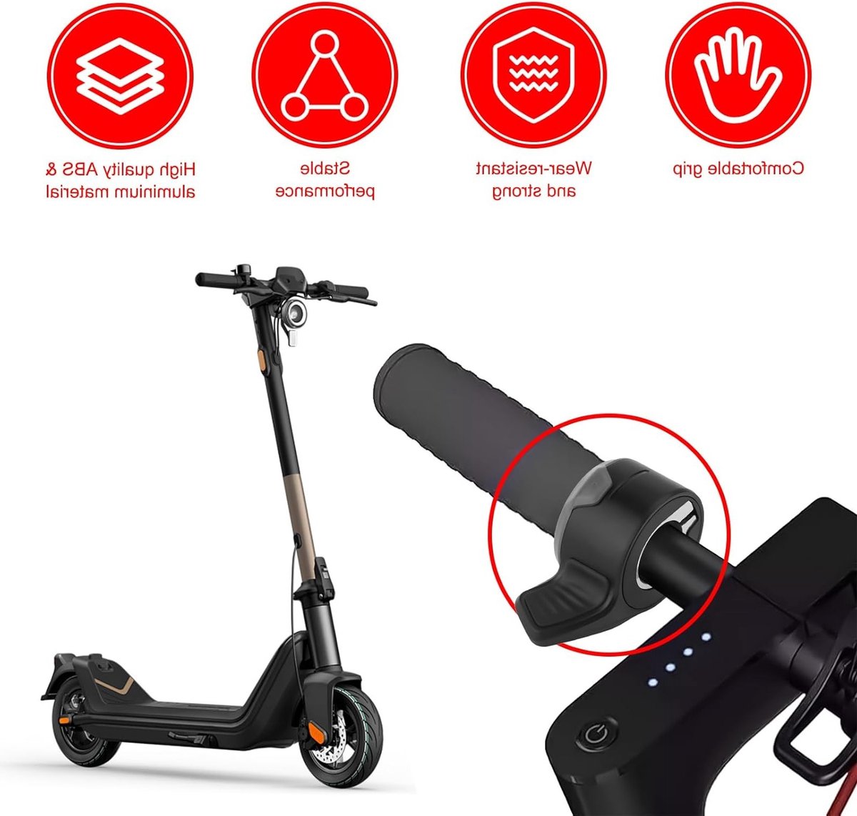 Duwversneller voor elektrische scooters, ideaal voor Niu KQi2 KQi2, verbeter je rijervaring met ergonomisch ontwerp en eenvoudig gebruik – foto 4