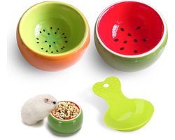 Set van 2 Keramische Voer- en Waterbakken voor Kleine Dieren zoals Hamsters, Cavia's en Gerbils - Voorkom Kauwen en Zorg voor Gezond Voeden