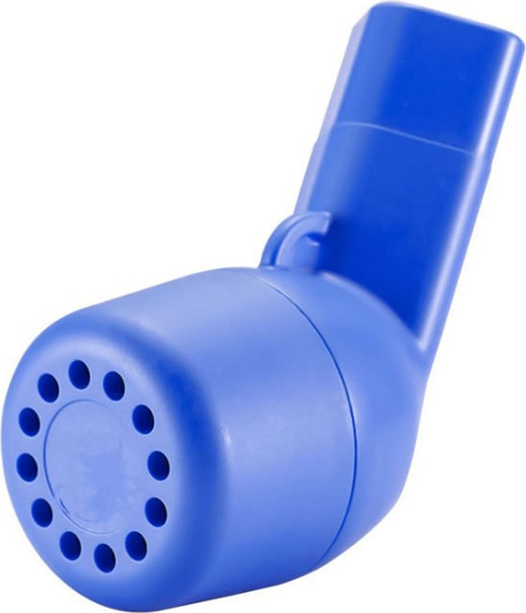 Longtrainer, ventiel, slijmoplossend middel, herbruikbaar, compact, draagbaar slijmoplossend apparaat, longverwijder, blauw