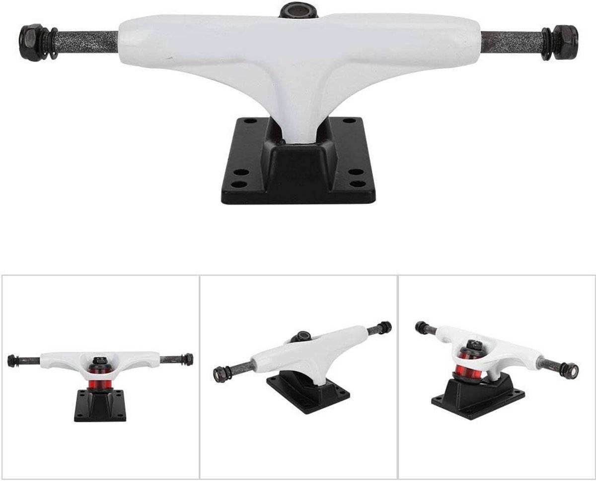 Professionele Skateboard Trucks van Aluminium Legering - 5 Inch - Set van 2 - Wit, Stevige en Duurzame Skateboard Beugels voor Optimale Prestaties