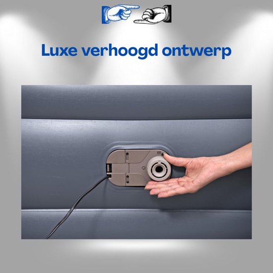 Bestway Opblaasbaar Luchtbed 2 Persoons 152x229x84 cm - Luxe Tweepersoons Air Mattress Met Ingebouwde Elektrische Pomp En Hoofdsteun - Verhoogd Velours Logeerbed Voor Binnengebruik Met Ebook — afbeelding 5