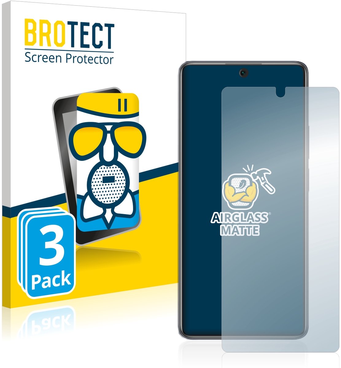 BROTECT - Screenprotector voor Xiaomi 12T - Folie Beschermfolie Beschermglas matte 3 Stuks