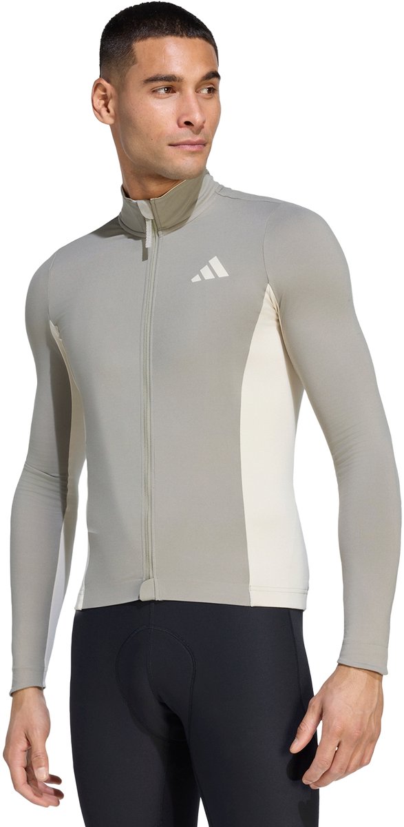 Adidas Performance Tempo 3-Stripes Wielrensshirt Met Lange Mouwen Heren Grijs