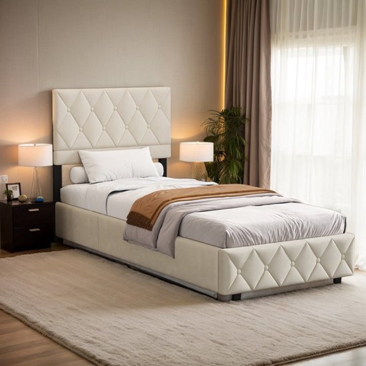 Opbergbed – Gestoffeerd Bed – Boxspringbed – Tweepersoonsbed – Slaapkamerbed – 180x200 cm 