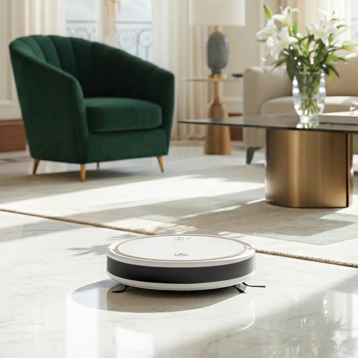 AG6000 Robotstofzuiger met Dweilfunctie – Robotstofzuiger met App & Afstandsbediening – Sterke Zuigkracht – Geschikt voor Huisdierenharen – Automatisch Oplaadstation – 120 Min Accu – Dweilrobot & Robotstofzuiger – Navigatie – 2500mAh – White Gold — afbeelding 7