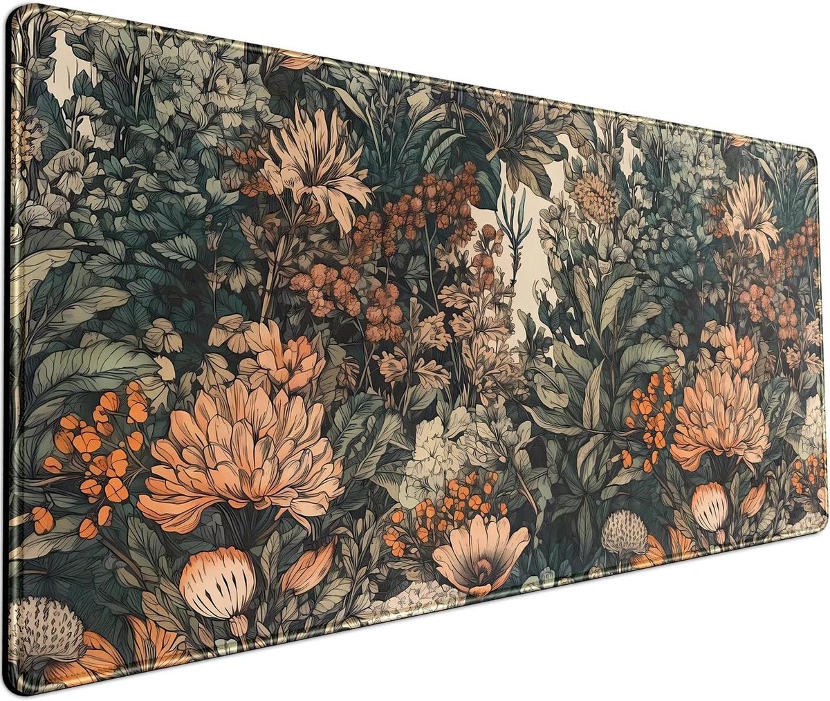 Bureau Mat - Grote Muispad - Bureau Organisatie - Antislip Onderkant - 80 x 30 cm - Gothic Bloem