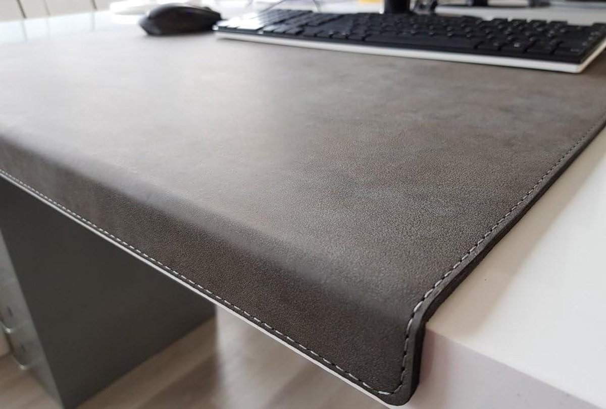 Bureauonderlegger Hoekmodel - Desk Pad - Bureau Beschermen - Randbescherming - 90 x 47 cm - Donkergrijs