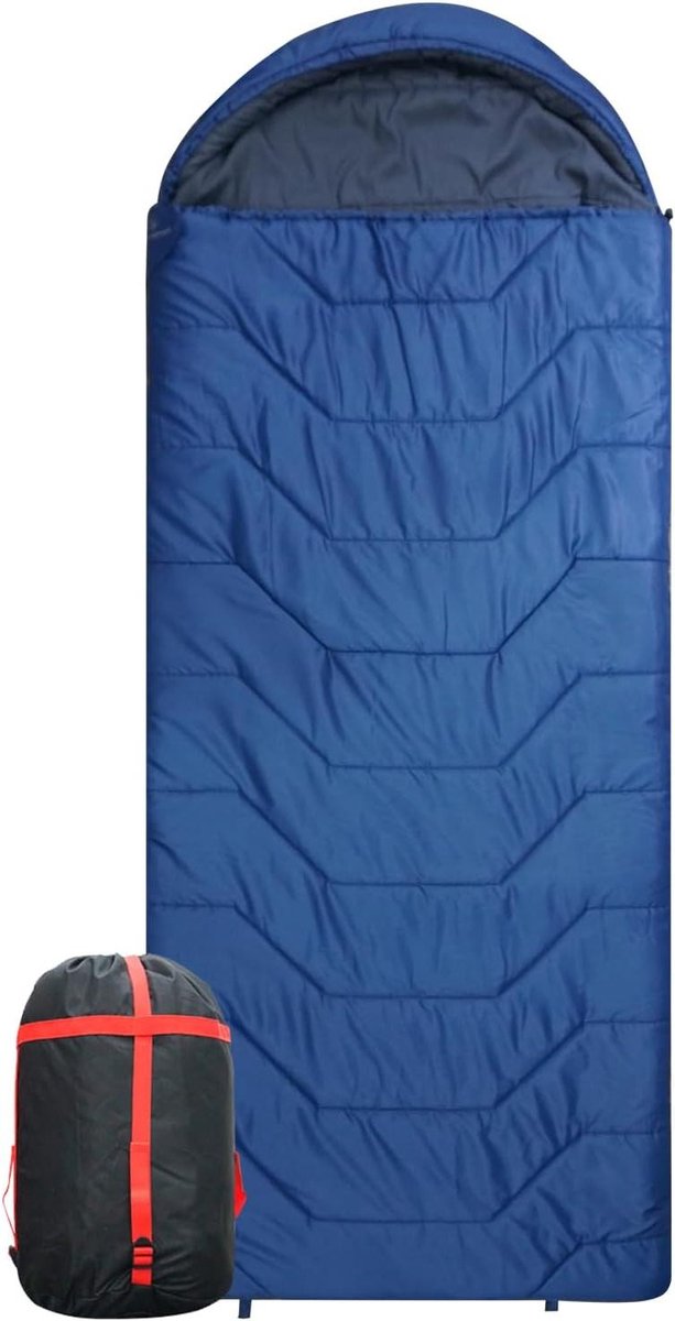 Slaapzak - Kampeerslaapzak - Buiten slapen - Waterafstotend materiaal - 230 x 85 cm - Donkerblauw