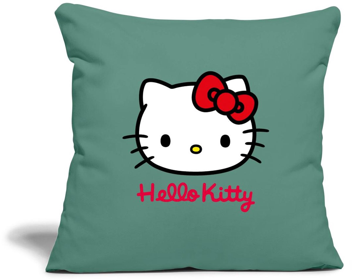 Hello Kitty Klassiek Portret Hello Kitty Tekst Sierkussenhoes, 45 x 45 cm