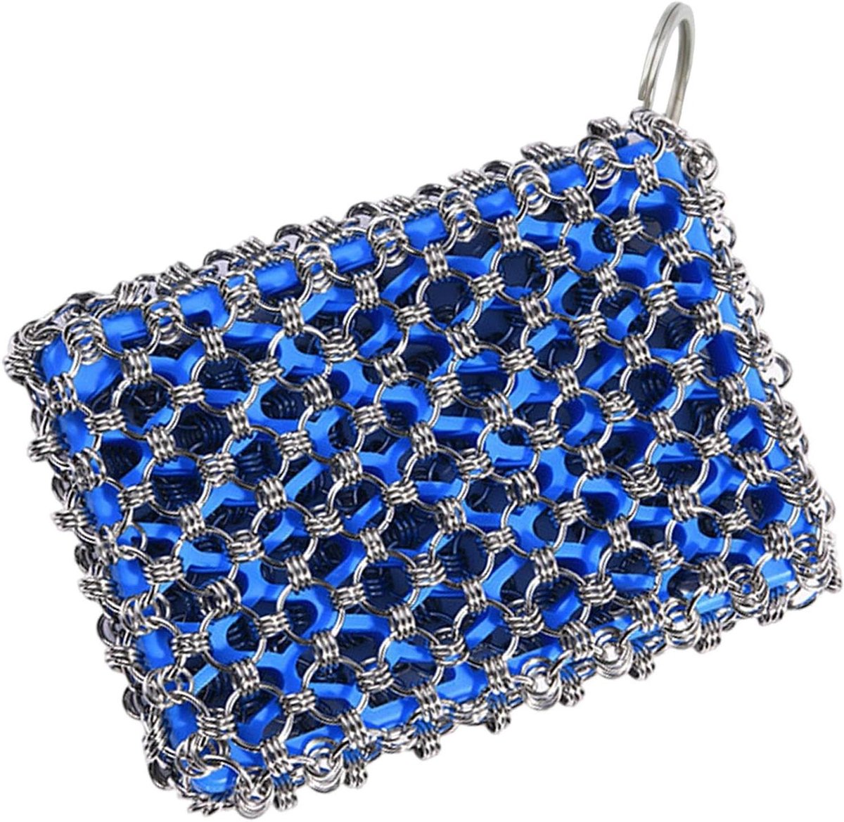 Roestvrijstalen Schrobber - Kettingmail Reiniger - Pannen Schoonmaken - Heavy-Duty Reiniging - 112 x 75 cm - Blauw
