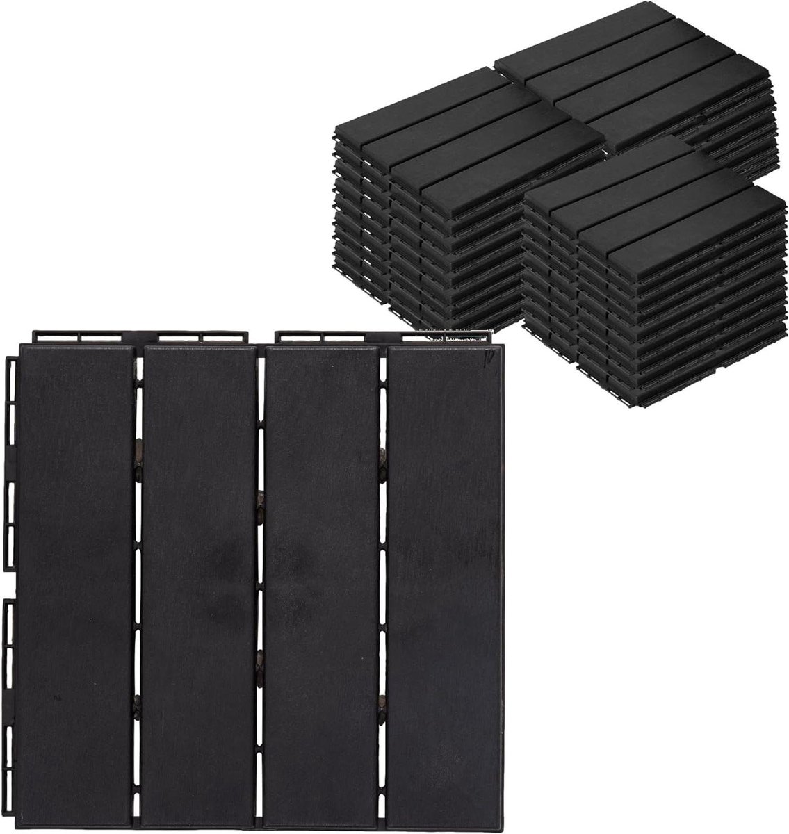 In elkaar grijpende dektegels - Buiten vloertegels - Terras Opknappen - Waterproof en Antislip - 27 Stuks - Grijs