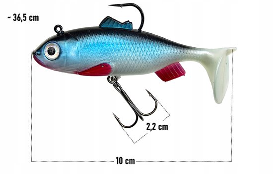 Kantelbaar aas 10 cm 36 g met jigkop en driehoekige haak - visgerei — afbeelding 2