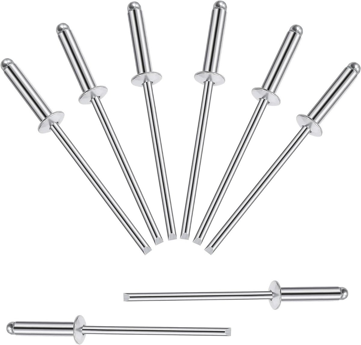 Aluminium Blindklinknagels - Popnagels Open - Bevestigen Plaatwerk - Corrosiebestendig Staal - 32 x 12 mm - Zilver