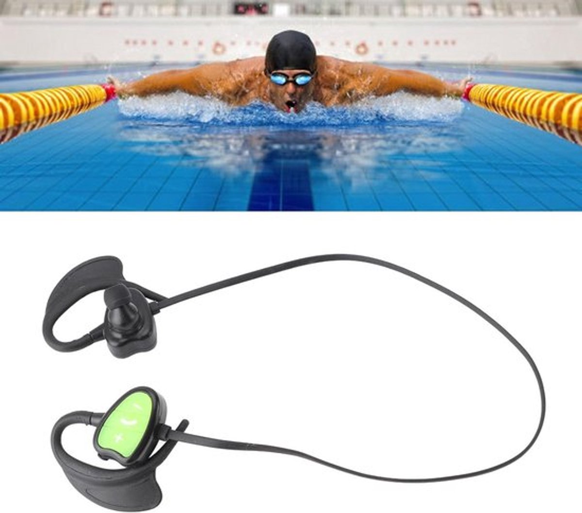Holland Connections Waterdichte In-ear Zwemhoofdtelefoon met Draadloze Mp3-speler thumbnail 5