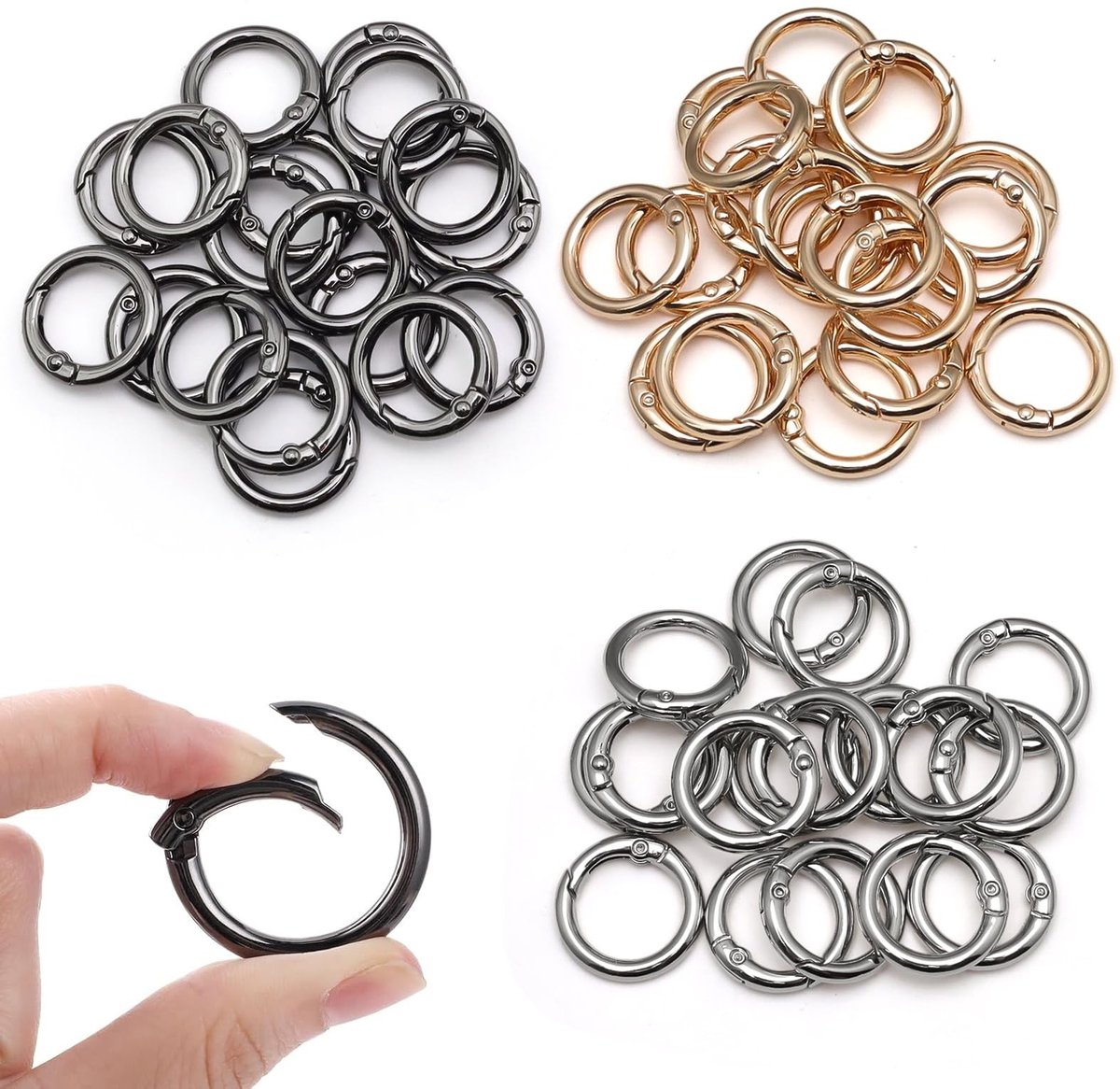 Dailygoods - 60 Stuks Mini-Karabijnhaken - Sleutelhanger Ringen voor DIY Projecten