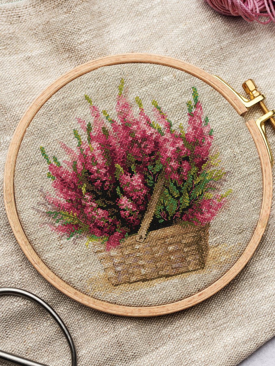 RIOLIS Schotse Heide Kruissteekset 25x25cm - Creatief Hobby Pakket