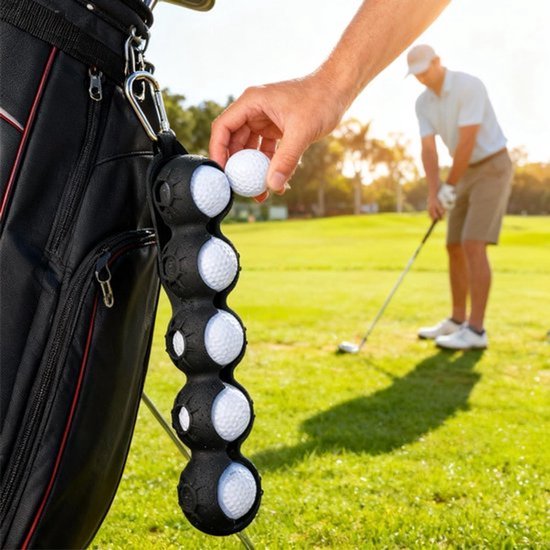 Golfbalhouder voor tassen - Clip - Geschikt voor 5 golfballen - Eenvoudig te bevestigen - Caddy-accessoires - Draagbaar - Mannen en vrouwen — afbeelding 2