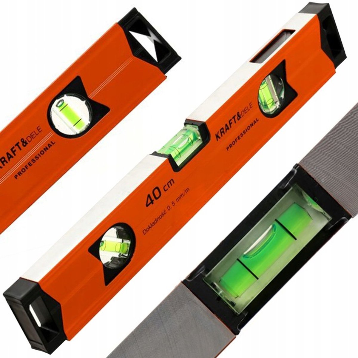Magnetische Aluminium Waterpas 40cm - Hoge Precisie 0,5mm - 3 Libellen