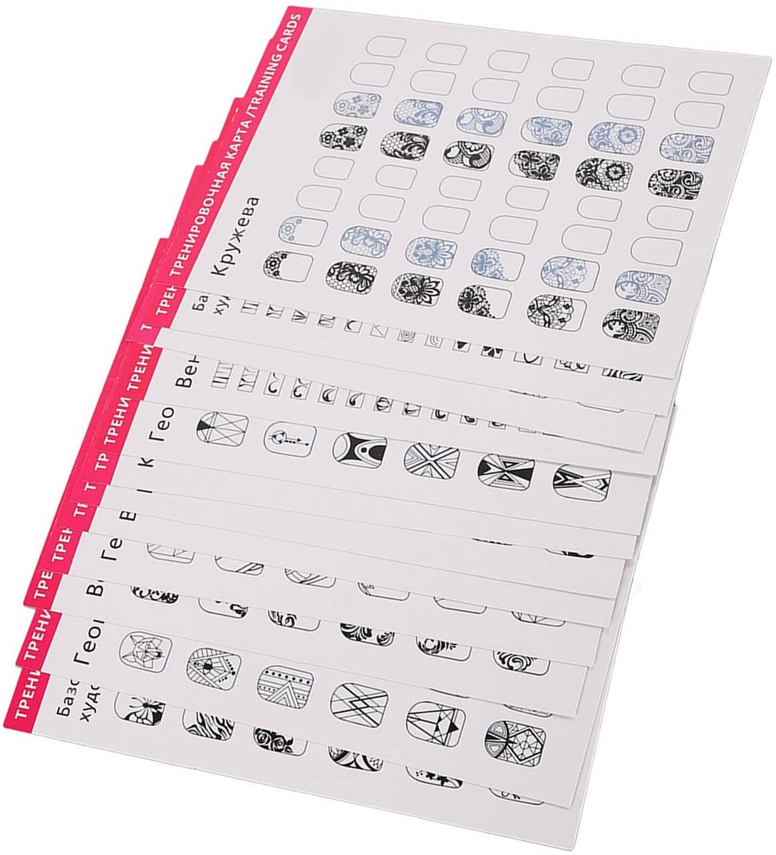 VLEMICO- Nageltrainingsmat Wasbaar - Herbruikbaar - Leerhulpmiddel - Diverse Nagelvormen - Flexibel Ontwerp - Duurzaam Papiermateriaal - Nail Art Mat