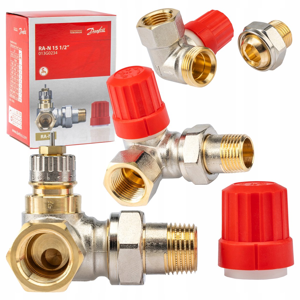 Thermostatische Klep RA-N Hoek Links DN15 1/2" met Voorinstelling 10bar