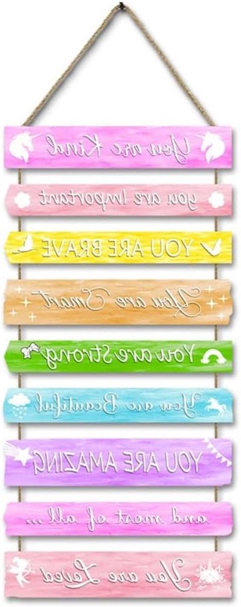 Regenboog Muurdecoratie - Houten Kunst - Kinderkamer Aankleden - Inspirerend Ontwerp - 333 Gram - Multicolor