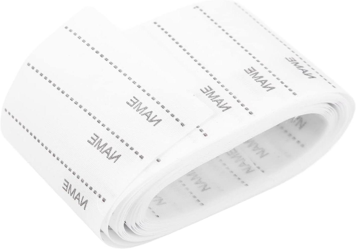 Opstrijkbare Kledinglabels - Stof Naamstickers - Kleding Identificeren - Machinewasbaar - 5.5 Cm Breed - Wit