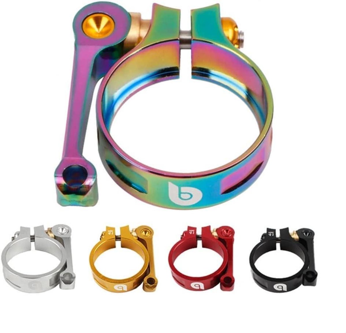 Fietszadelklem - Zadelpen clip - Vouwfiets aanpassen - Ultralicht aluminium - 339 mm - Kleurrijk