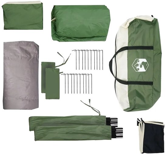 Solayne Tent - Kamperen - Travel - Kampeertent - Familie tent - 4 Seizoenen - Outdoor - lichtgewicht - 287x280 cm - 5 personen - Groen van Solayne Tent — afbeelding 4