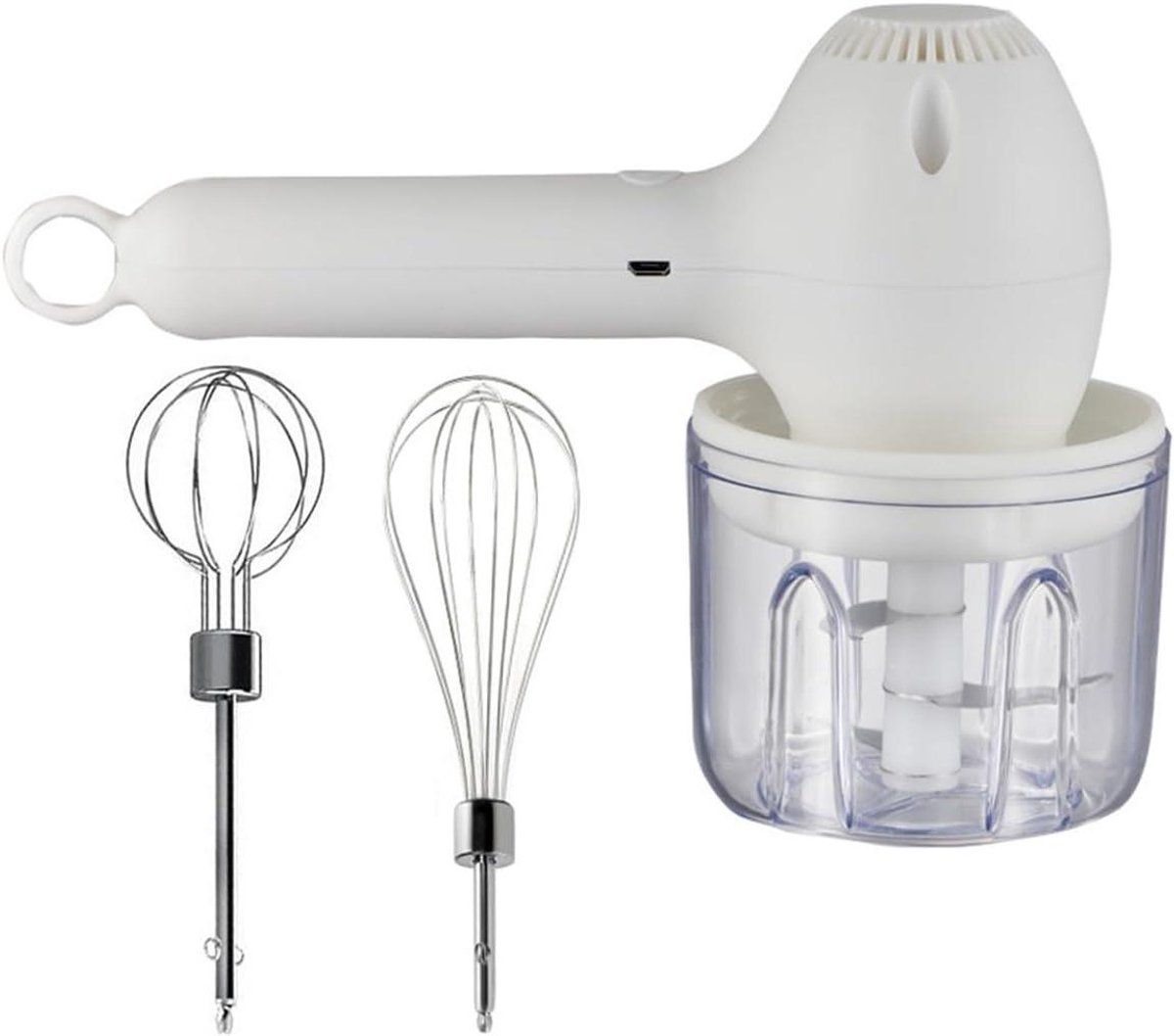 Draadloze Mixer - Eierklopper Chopper - Keuken Assistent - 30W Krachtige Motor - 25 x 15 x 8 cm - Wit