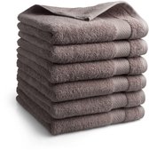 DoubleDry Hotel Handdoeken 50 x 100 cm – Set van 6 – 100% Katoen 500 g/m2 – Zacht & Absorberend - Nougat