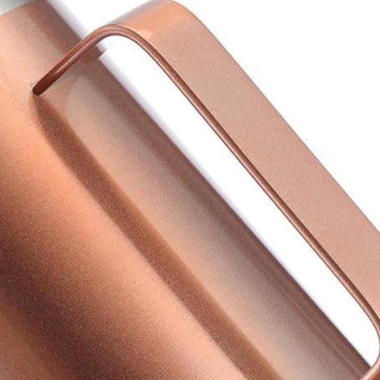 Metalen mok - Camping beker - Dranken warm houden - Dubbelwandige isolatie - 24 oz - Rozengoud — afbeelding 2