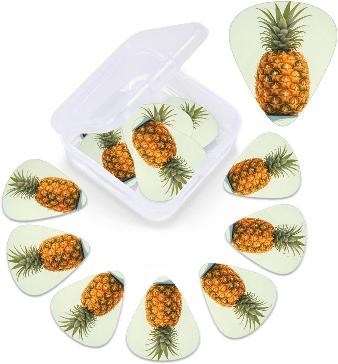 Gitaar Plectrums - Ananas Plectrums - Muziek Maken - Variabele Diktes - 12 Stuks - Wit