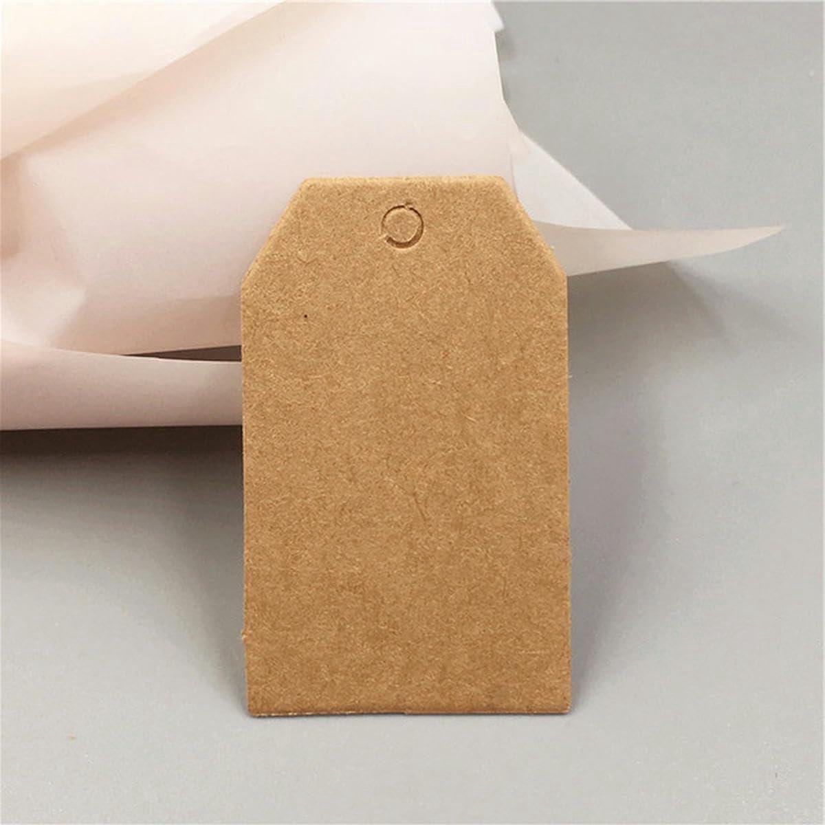 Kraftpapier Labels - Cadeauhangers - Producten Presenteren - Hartvormig Ontwerp - 600 Stuks - Bruin