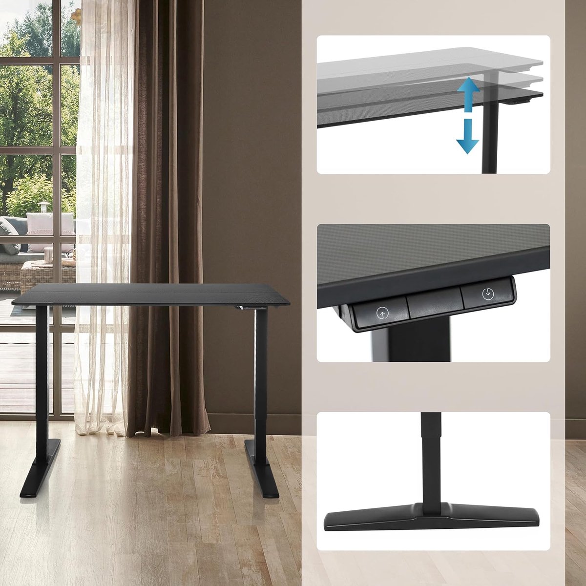ErgoLift CarbonFlow Pro Elektrisch Zit-Sta Bureau 120x60 cm (Mobili Bella)