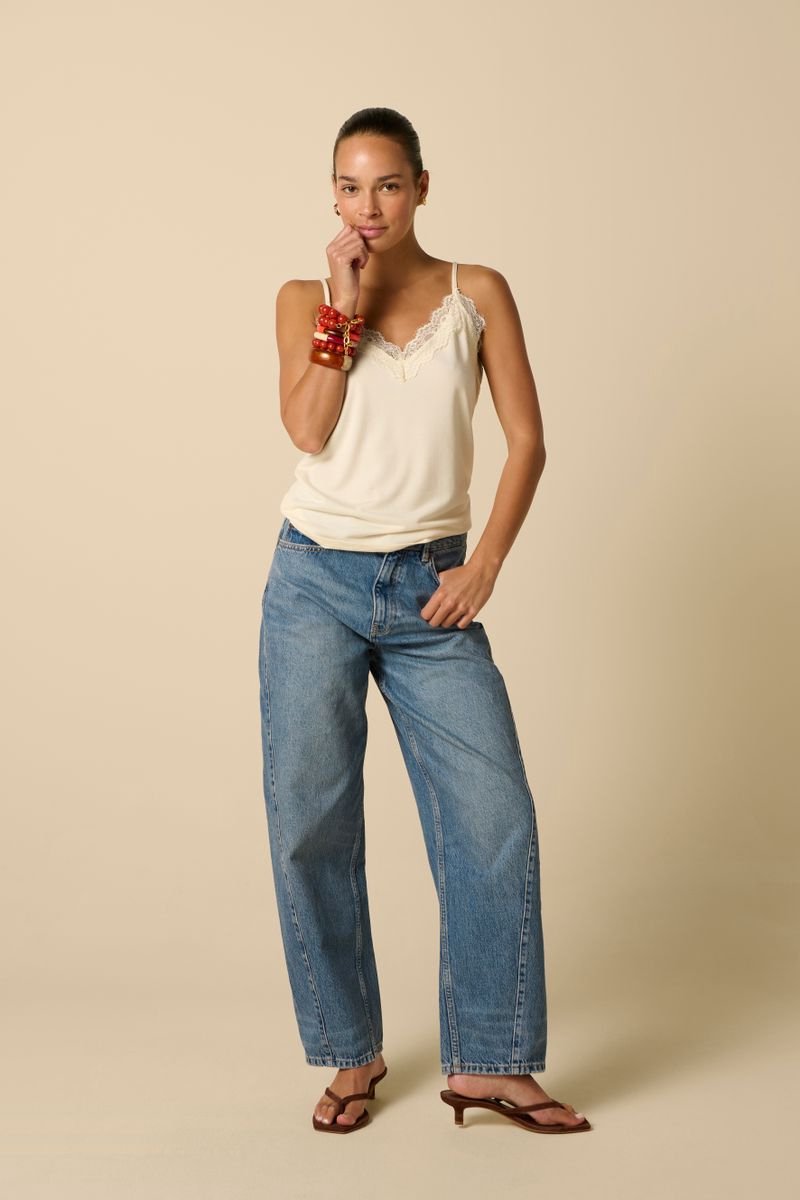 Sissy-Boy - Wit singlet met kant
