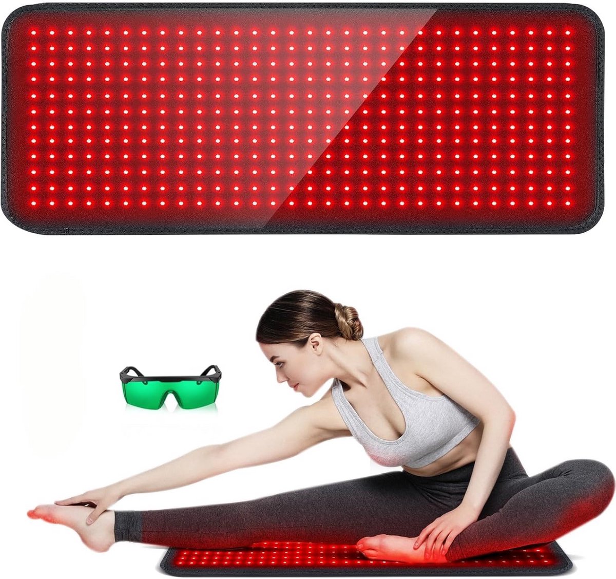 Therapie Licht Riem - Rood Licht Apparaat - Herstel Bevorderen - Grote Dekking 80x30cm - 360 LEDs - Zwart