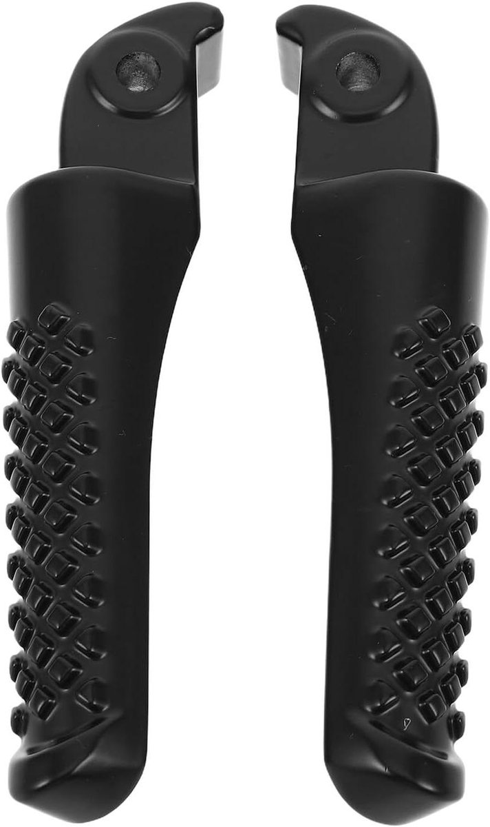 Motorfiets Voetsteunen - Opvouwbare Pedalen - Veilig Rijden - Antislip Aluminium - 12 x 2.5 cm - Zwart
