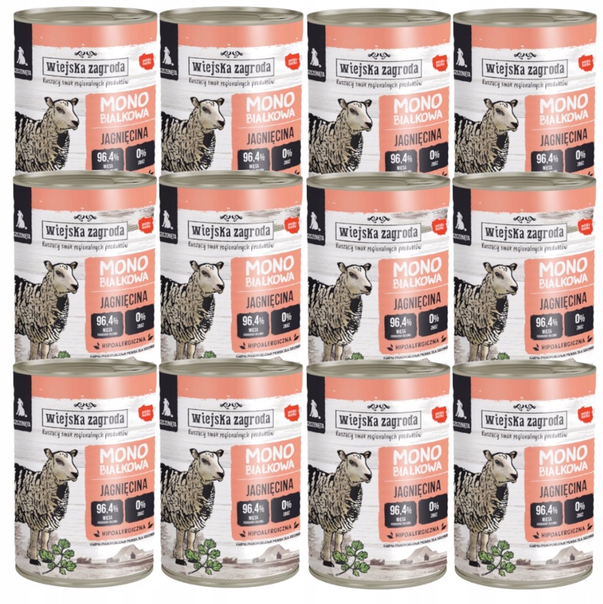 WIEJSKA ZAGRODA Wiejska Zagroda - Szczenięta - Monoproteïne Natvoer - Lam - 12x400g