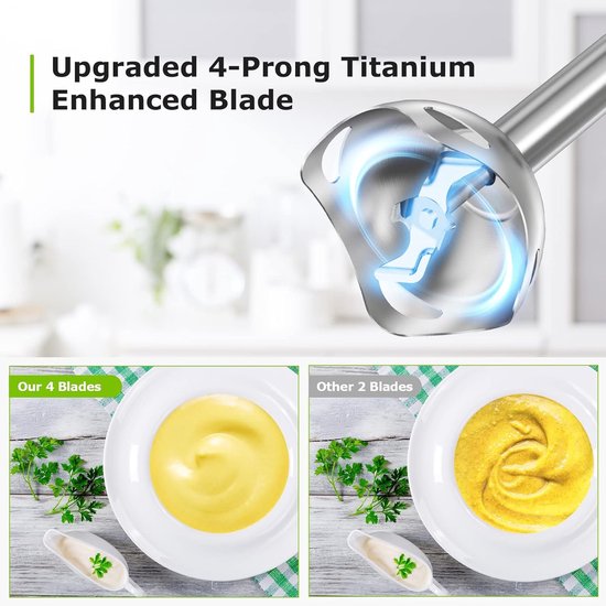 Staafmixer - Handmixer - Eten Bereiden - 1000 Watt Kracht - 2 Snelheden - Zwart — afbeelding 5