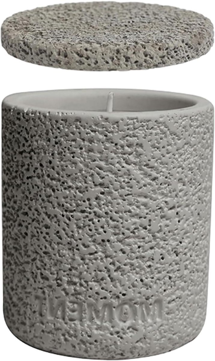 Kaarsenhouder Set - Wax Container - Thuis Decoratie - Met Deksel - 2 Stuks - Cement Kleur