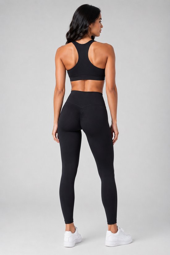 SparkNine Flow dames sportlegging - extra zachte stof - S - zwart - hoge taille - buikcontrole - booty lift - but crunch - ademend - elastisch van Merkloos — afbeelding 5