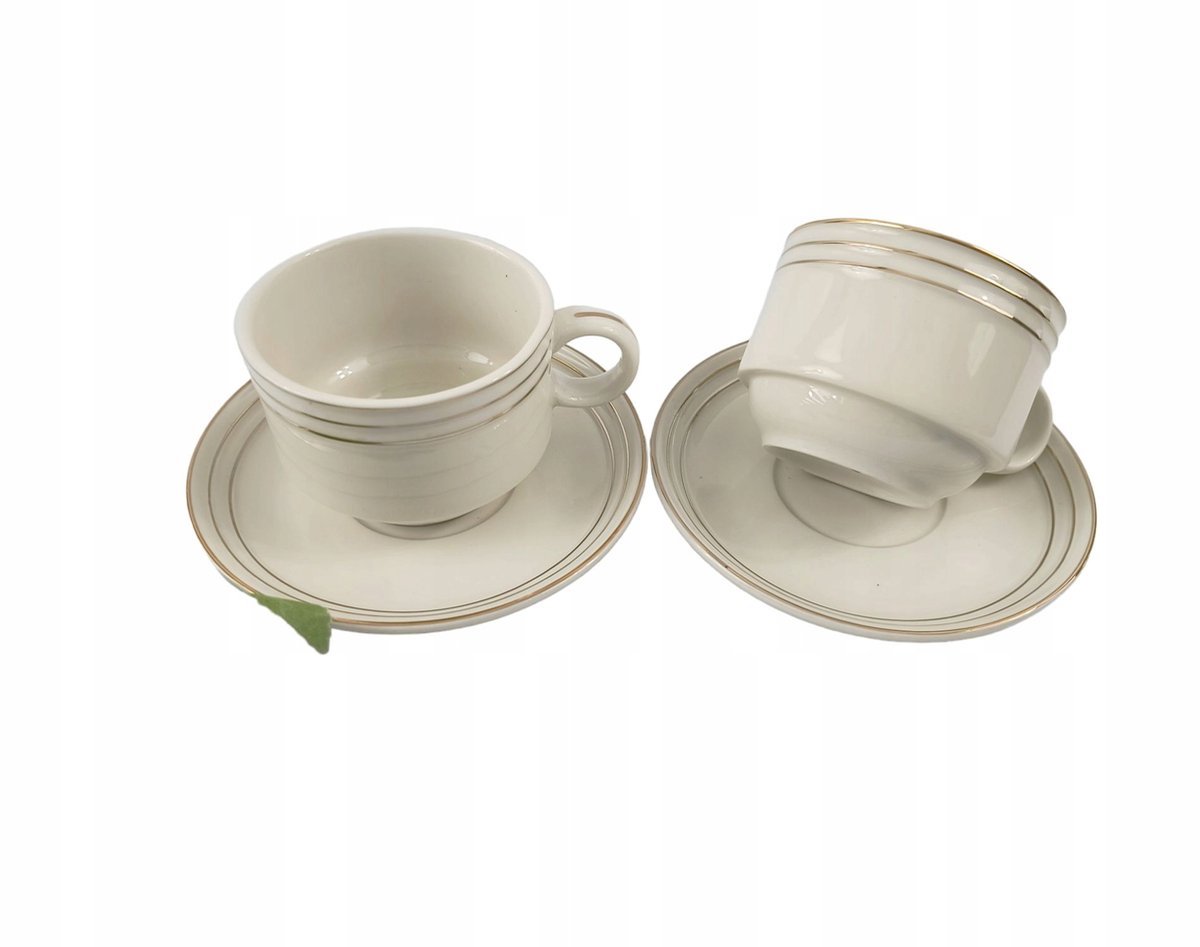 Koffieservies Gold Ring Y812 - 12 Delig, Wit/Goud