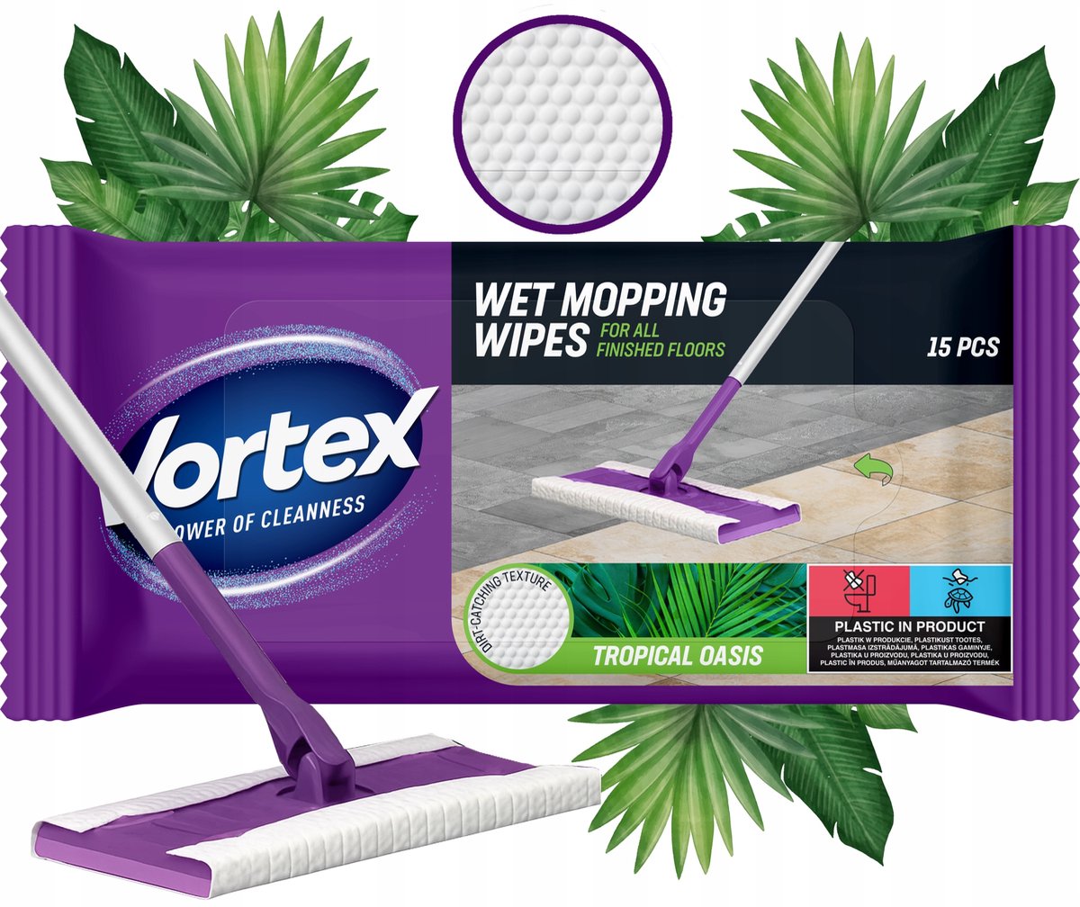 Vortex Natte Doekjes Tropical Oasis - 15 st