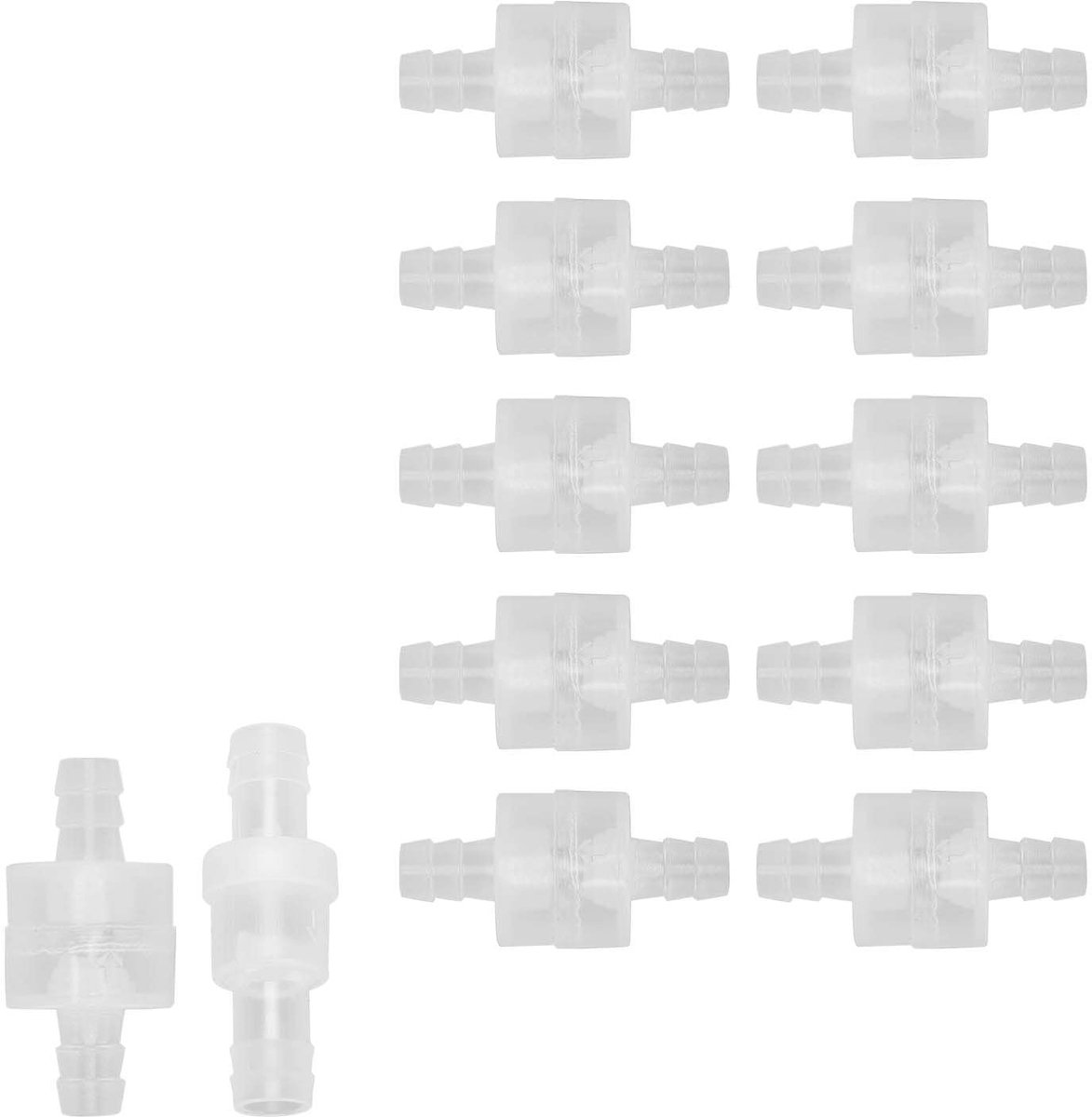 Allecto - 10 Pcs Plastic One Way Check Valve - Antibackflow - 8mm
